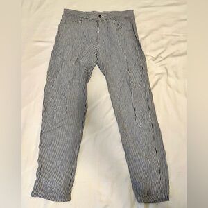 Alex Crane Striped Linen Pants